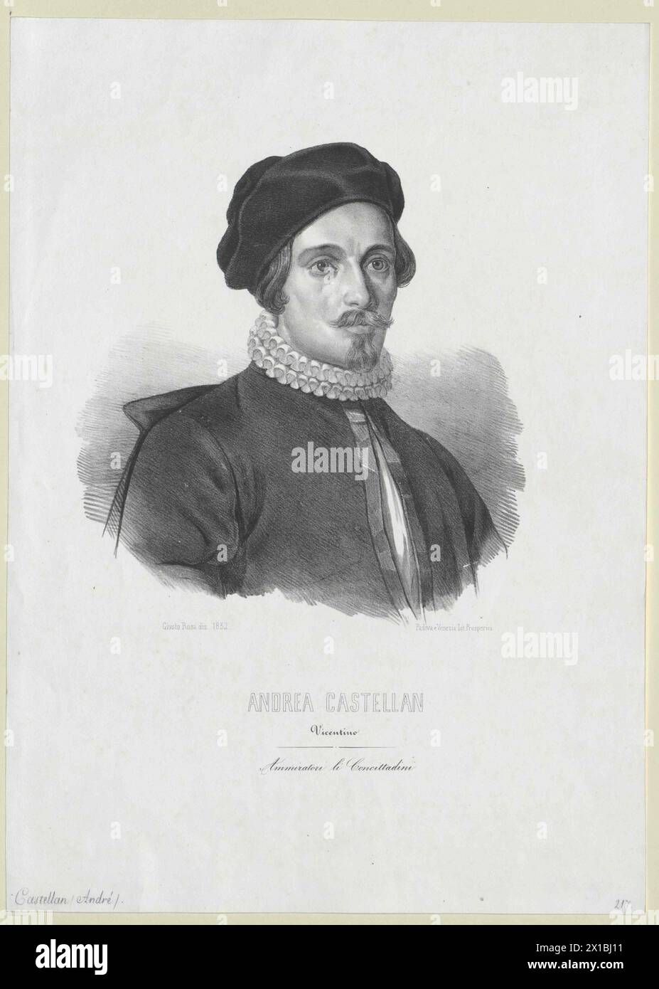 Castella, Andrea, cantante lirica italiana, tra il 1838 e il 1850 alla Scala di Milano, - 19830422 PD70958 - Rechteinfo: Diritti gestiti (RM) Foto Stock