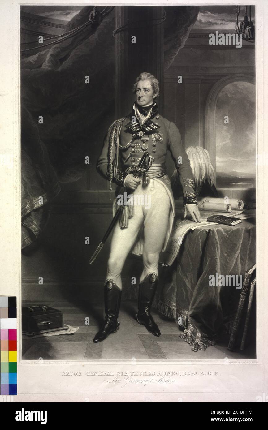 Munro, Sir Thomas, i baronetto di Lindertis, mezzotinta di Samuel cousins basata su un dipinto di Martin Archer Shee, - 19300101 PD19539 - Rechteinfo: Rights Managed (RM) Foto Stock