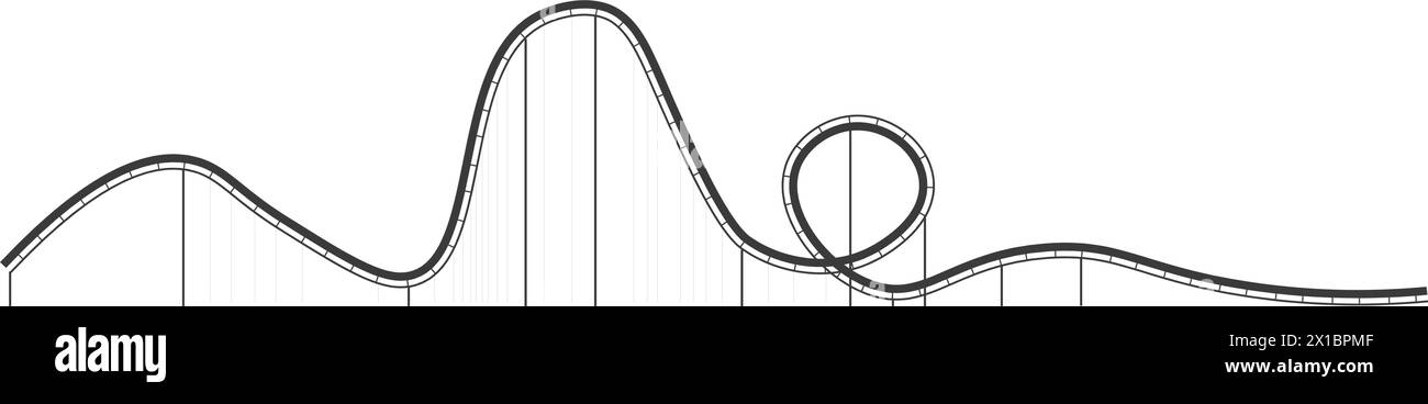 Roller Coaster Ride Line Vector Illustrazione Vettoriale