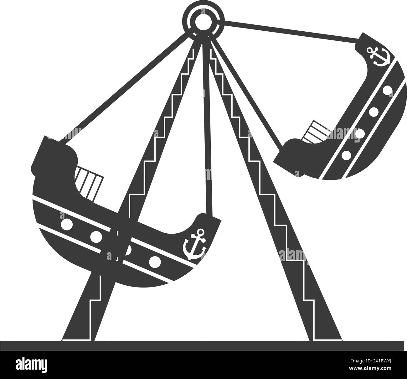 Nave pirata Ride silhouette Vector Illustrazione Vettoriale