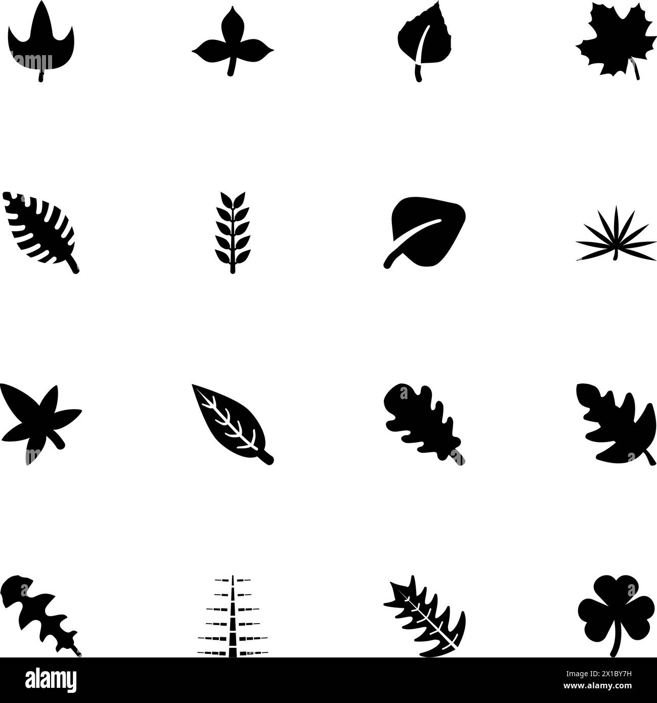 Icona Erbe - espandibile fino a qualsiasi dimensione - modificare in qualsiasi colore. Perfect Flat Vector contiene icone quali piantine, crescita, fiore, ramificazione, foglia di quercia, piante, Illustrazione Vettoriale