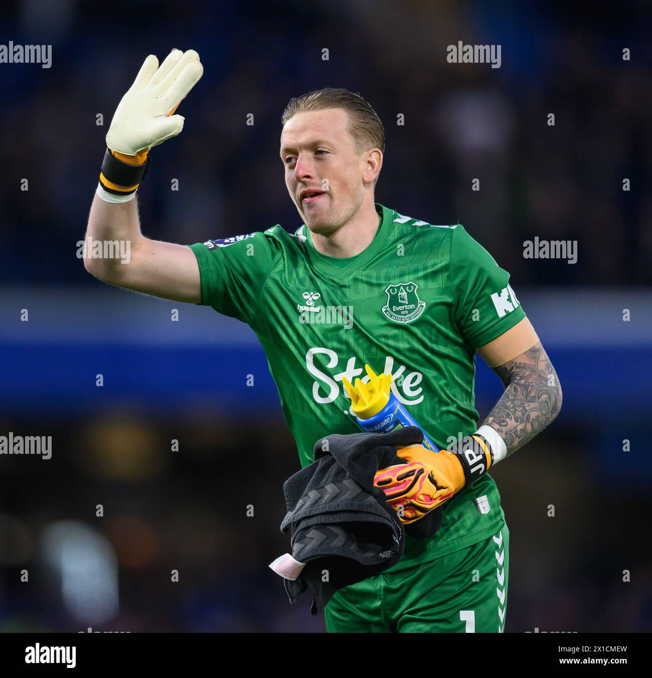 Chelsea contro Everton - Premier League - Stamford Bridge. Portiere dell'Everton, Jordan. 15 aprile 2024. Pickford. Crediti immagine: Mark Pain/Alamy Live News Foto Stock
