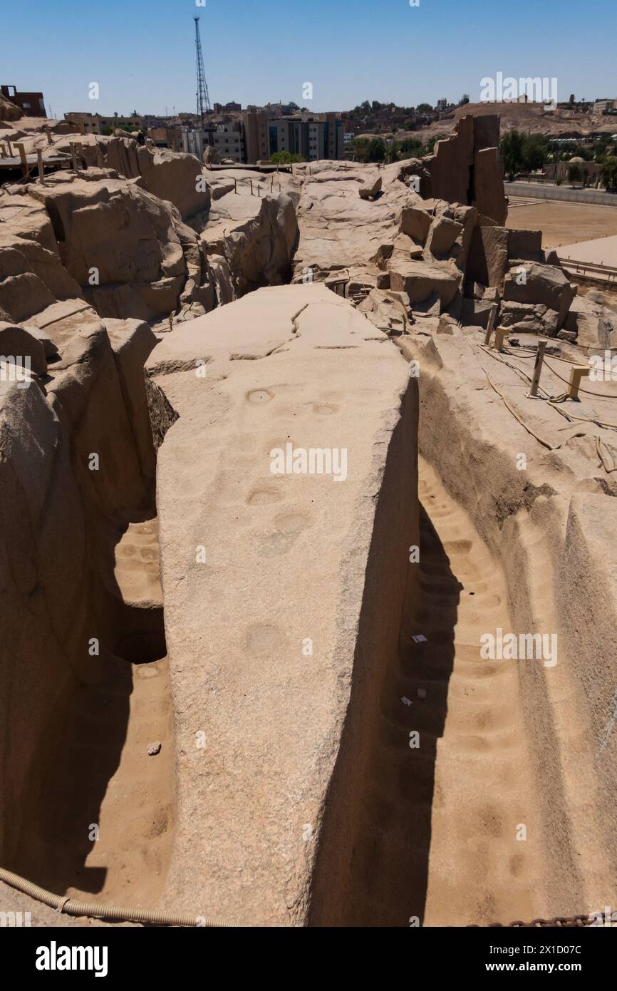 Obelisco incompiuto, Assuan, Egitto Foto Stock