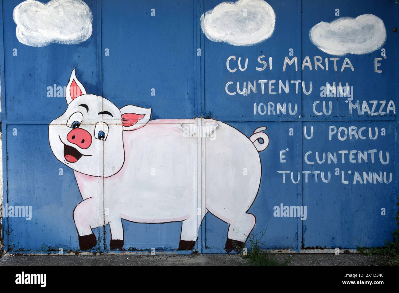 Fiumara Reggio Calabria Italia - Borgo Croce, murales Foto Stock