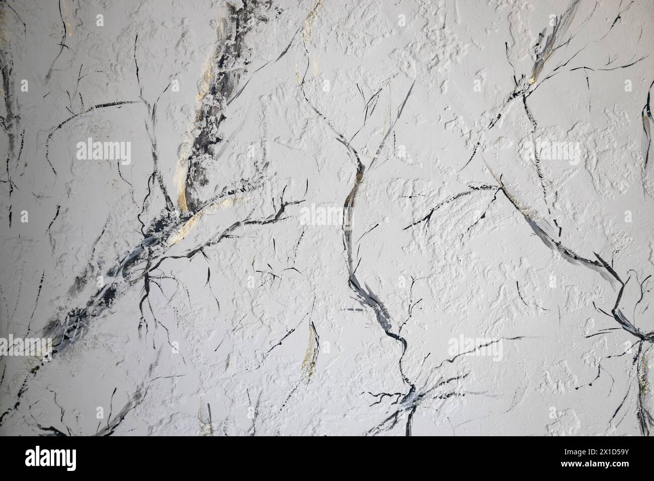Splendida texture di sfondo chiaro con linee nere e grigie. Sfondo astratto dall'intonaco sulla parete Foto Stock