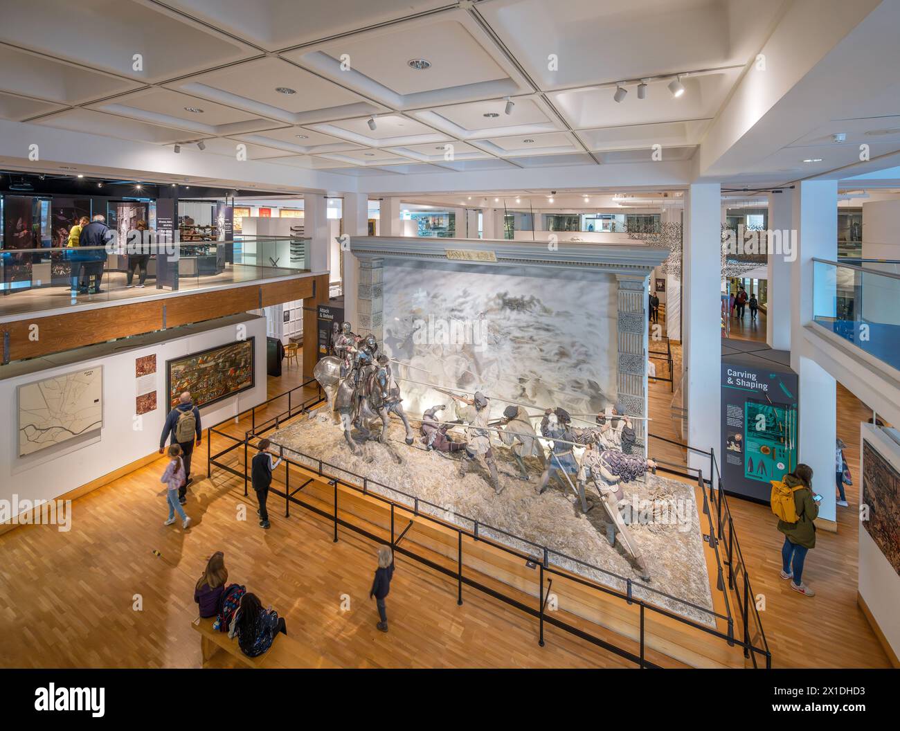 Mostra al Royal Armouries Museum, Leeds, West Yorkshire, Regno Unito Foto Stock