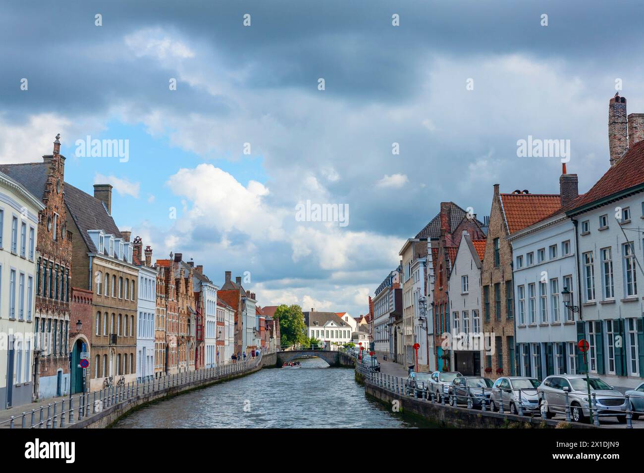 Rive del fiume Reie, Bruges, Belgio Foto Stock