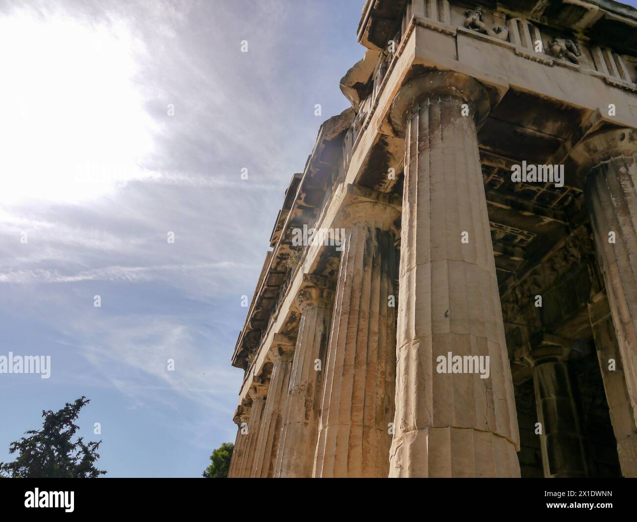 Tempio di Efesto nell'antica Agora di Atene, Grecia Foto Stock