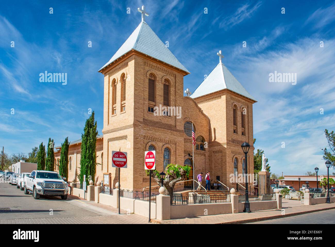 La Basilica di San Albino di fronte a Piazza Mesilla a MESILLA NM Foto Stock