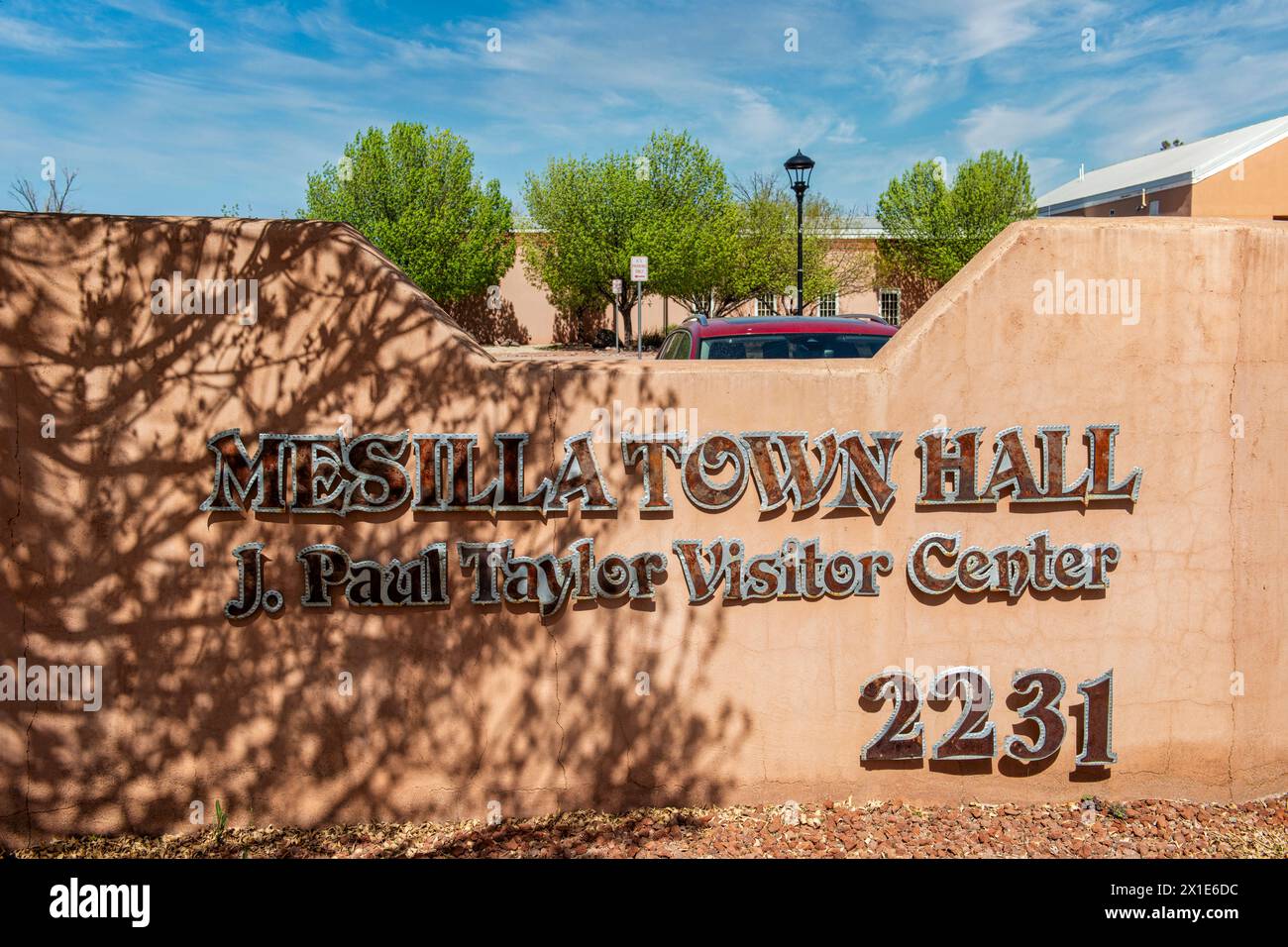 Mesilla Town Hall, J. Paul Taylor Visitor Center e Municipal Court Building nel New Mexico Foto Stock
