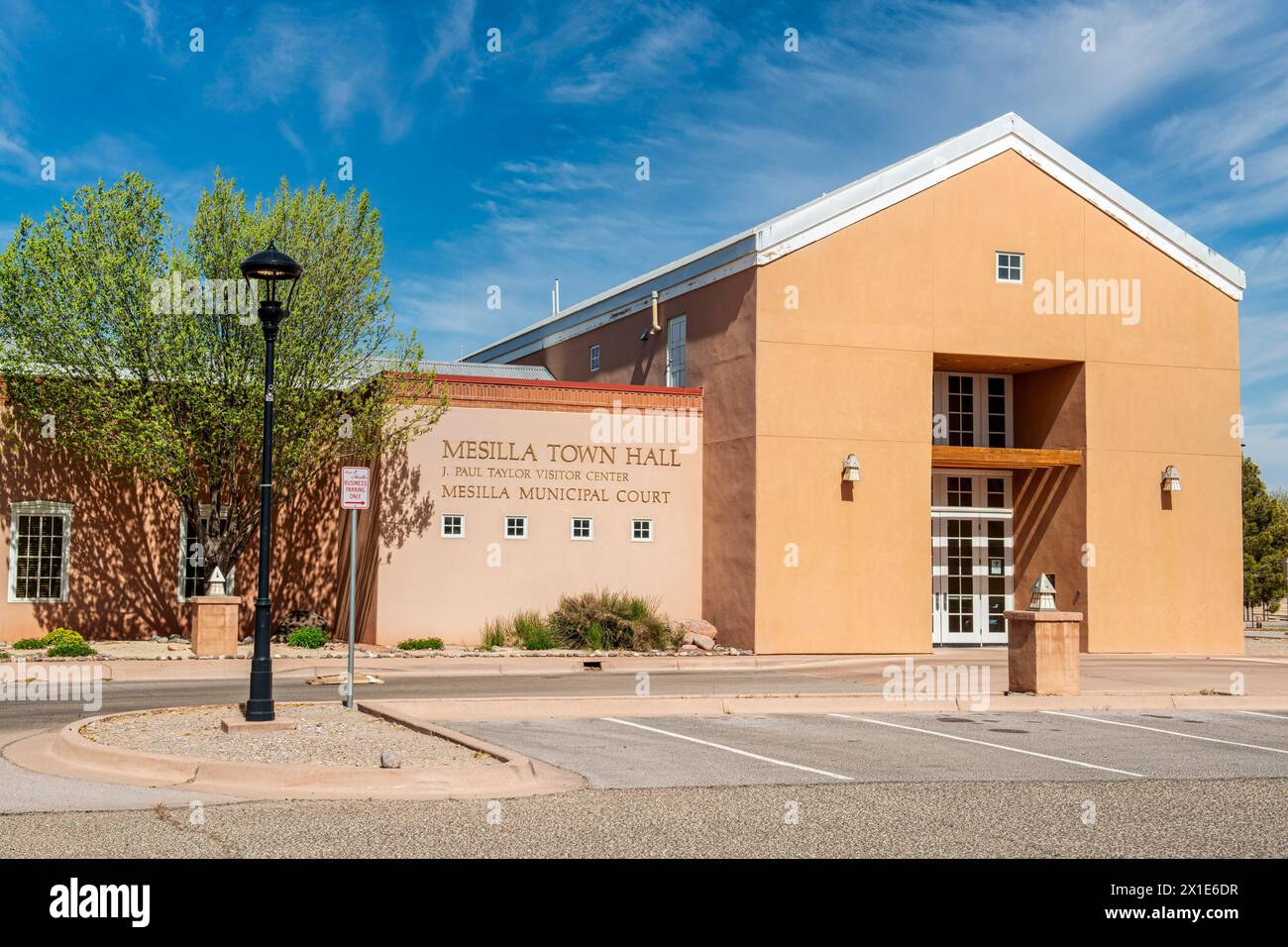 Mesilla Town Hall, J. Paul Taylor Visitor Center e Municipal Court Building nel New Mexico Foto Stock