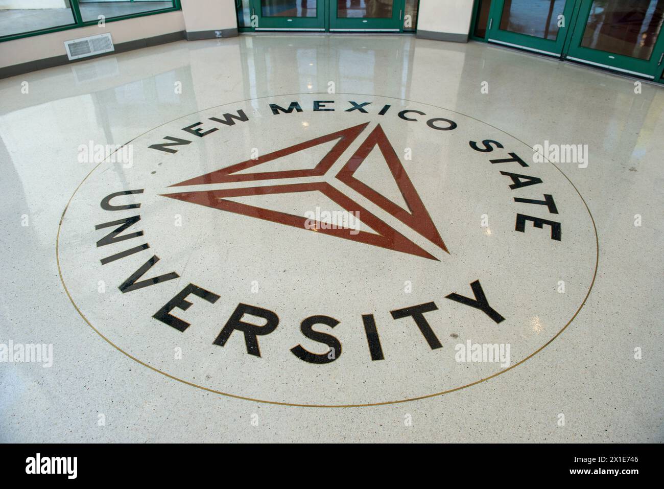 Logo del campus della New Mexico State University all'interno dell'edificio Corbett a Las Cruces, NEW MEXICO Foto Stock