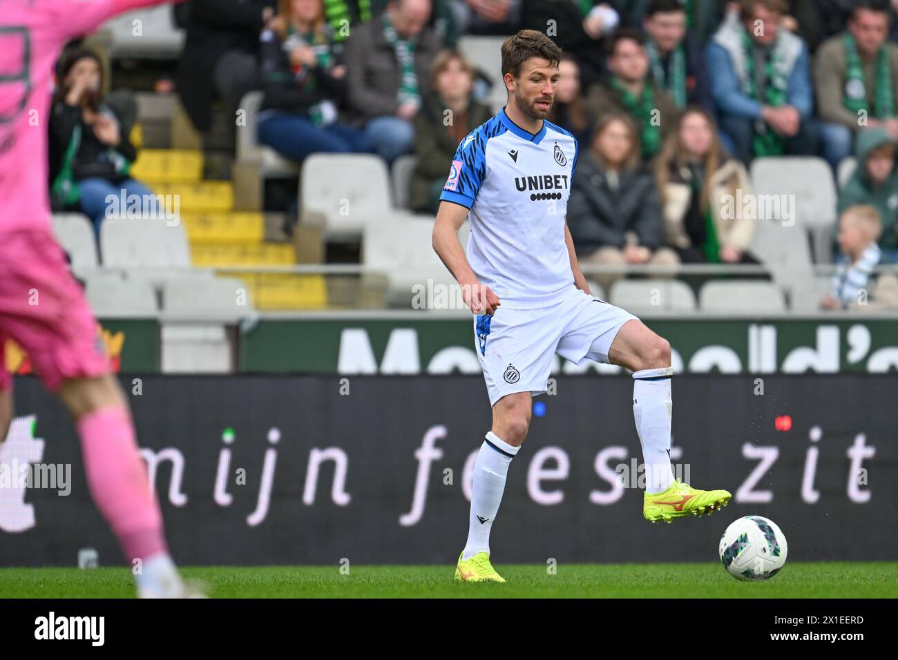 Brugge, Belgio. 1 aprile 2024. Brandon Mechele (44) del Club Brugge nella foto durante la stagione 2023 - 2024 della Jupiler Pro League, giorno 2 nei play-off dei campioni tra Cercle Brugge e Club Brugge il 1° aprile 2024 a Brugge, Belgio. (Foto di David Catry/Isosport) credito: Sportpix/Alamy Live News Foto Stock