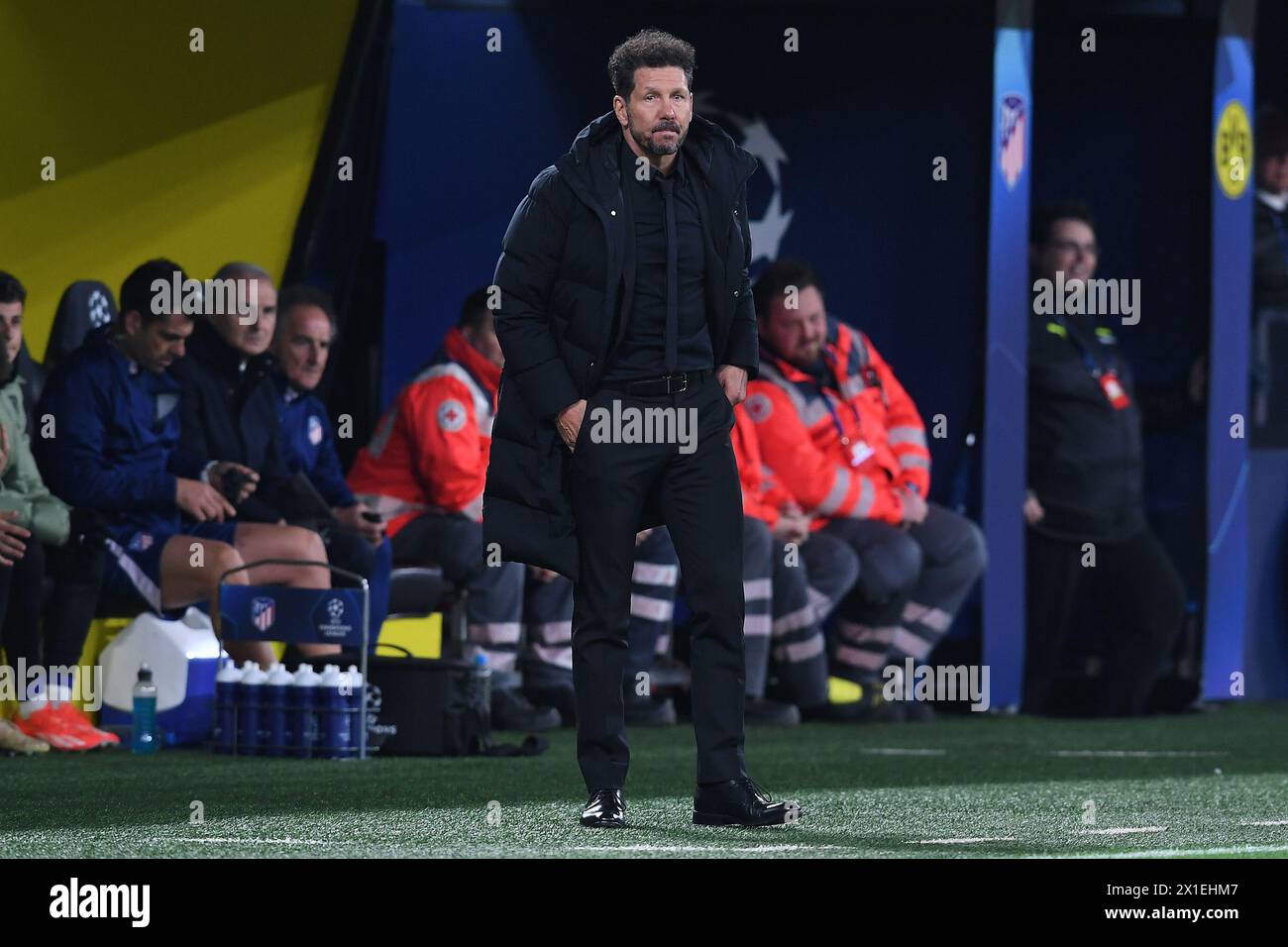 Fussball Champions League Viertelfinale Borussia Dortmund - Atletico Madrid AM 16.04.2024 im Signal Iduna Park a Dortmund Diego Simeone ( allenatore / Cheftrainer Madrid ) foto: Revierfoto Foto Stock