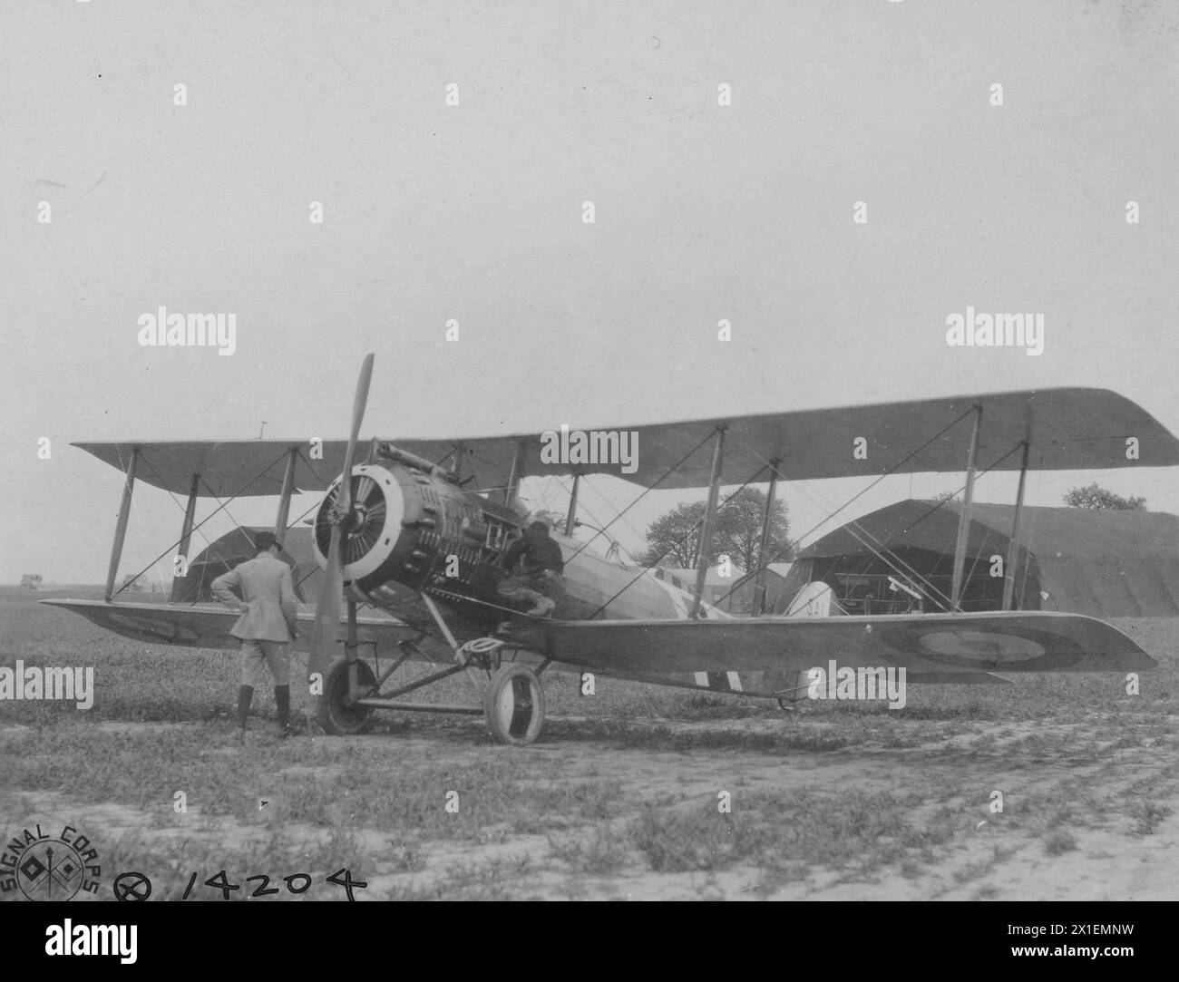 Un Salmson Airplane da 260 cavalli equipaggiato con tre mitragliatrici Lewis CA. Maggio 1918 Foto Stock