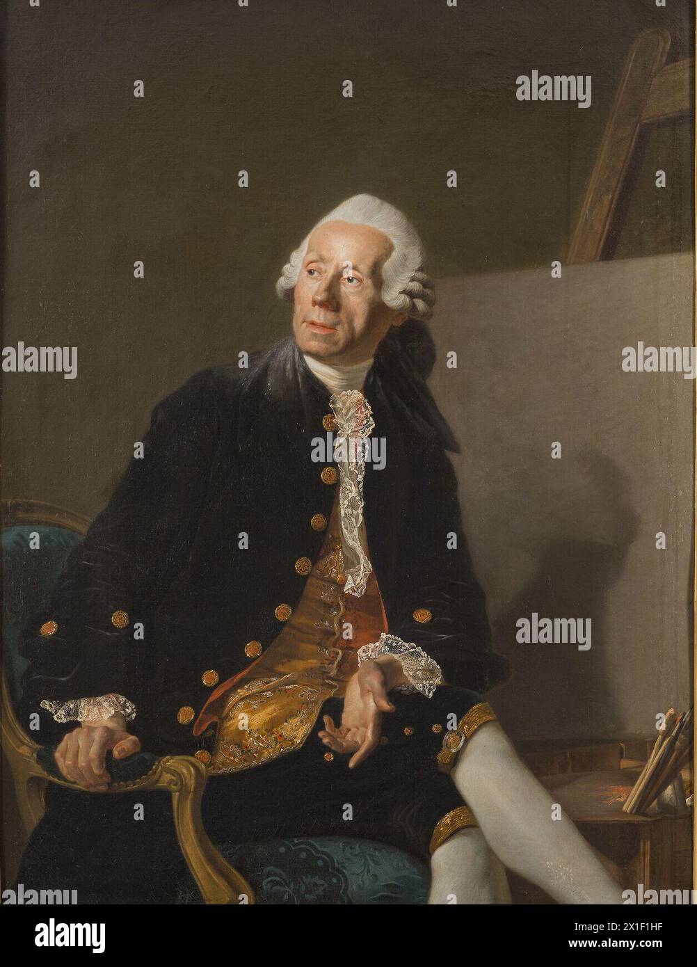 Ritratto di Étienne Aubry, c. 1775 Étienne Aubry Noël Hallé Foto Stock