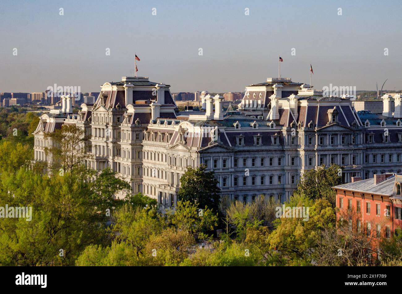 Lo storico Old Executive Office Building di Washington DC fa parte del complesso della Casa Bianca. Foto Stock