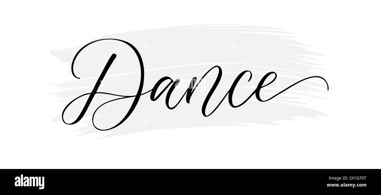 ballo - testo calligrafico disegnato a mano su sfondo bianco. Illustrazione Vettoriale
