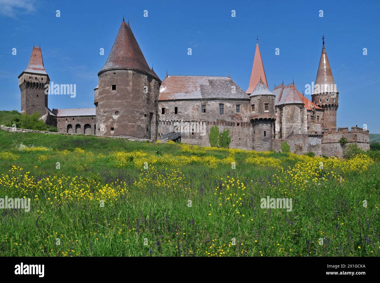 Castello di Corvin, castello di Hunyadi, castello di Hunedoara, Romania Foto Stock