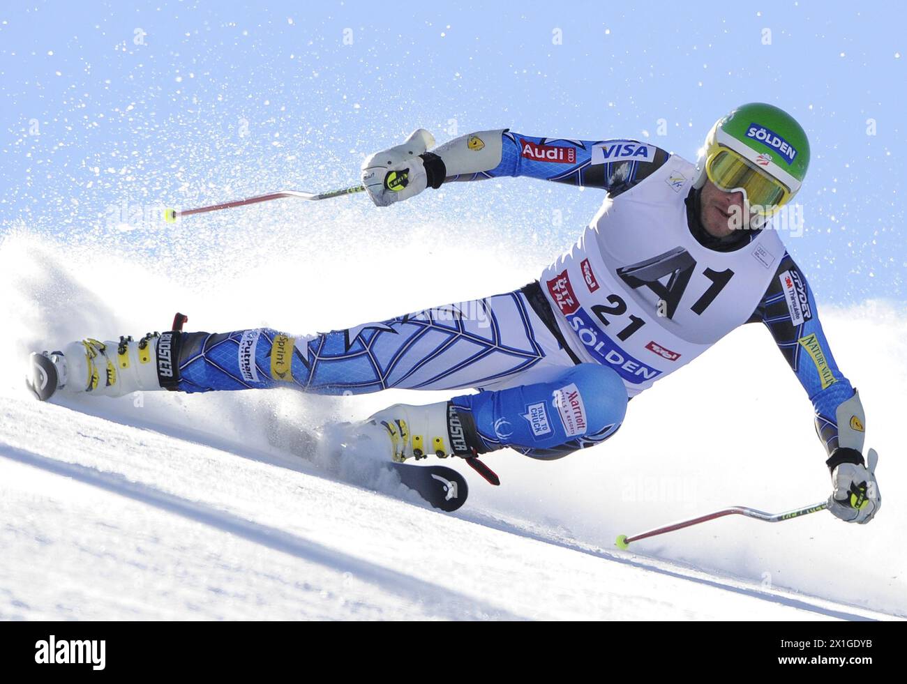 Prima tappa dello slalom gigante maschile sul ghiacciaio Rettenbach a Soelden il 23 ottobre 2011. Nella foto: Bode Miller - 20111023 PD0498 - Rechteinfo: Rights Managed (RM) Foto Stock