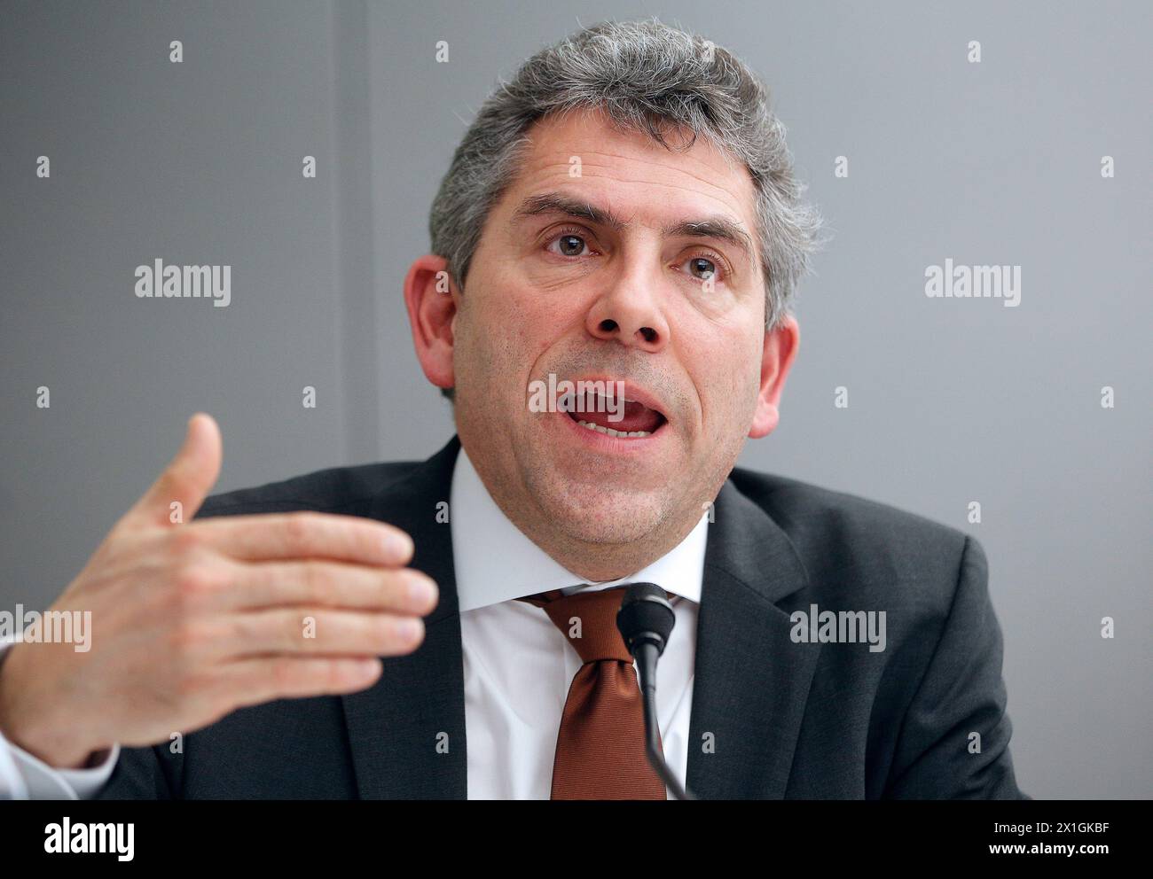 Vienna - Gottwald Kranebitter, CEO di Hypo Alpe-Adria-Bank International AG, durante la conferenza stampa sui "risultati 2012" del 12 marzo 2013. - 20130312 PD0843 - Rechteinfo: Diritti gestiti (RM) Foto Stock