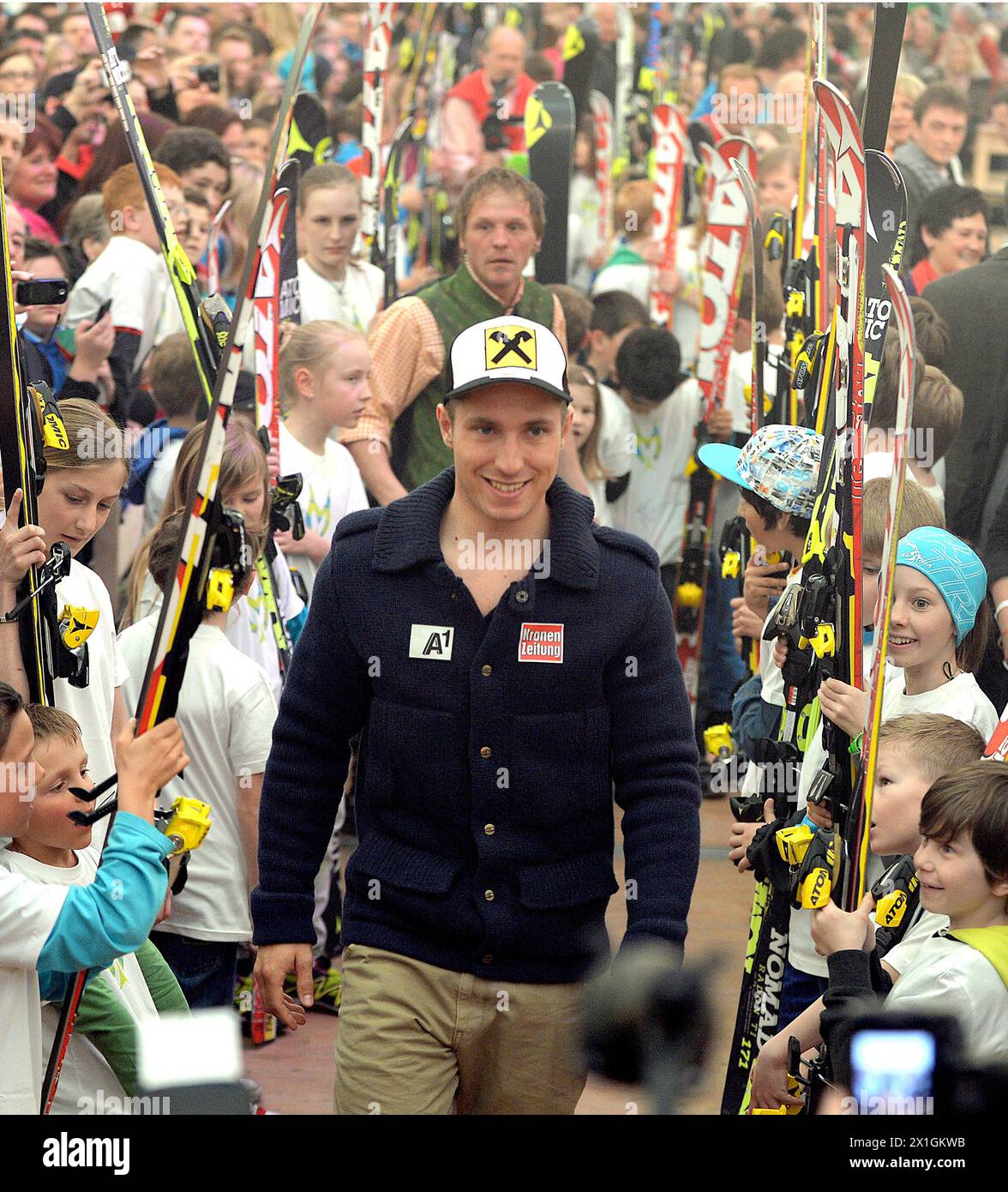 Vincitore della Coppa del mondo di sci alpino e campione del mondo Marcel Hirscher al "Marcel Hirscher Race Party 2,0" di Annaberg, Austria, il 2013/04/20. - 20130420 PD1821 - Rechteinfo: Diritti gestiti (RM) Foto Stock