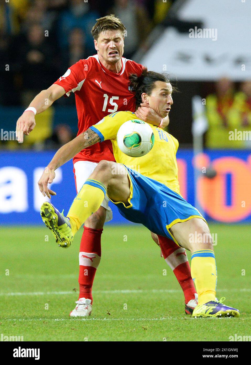 Partita di qualificazione alla Coppa del mondo Svezia contro Austria alla Friends Arena di Solna, Svezia, 11 ottobre 2013. - 20131011 PD4932 - Rechteinfo: Diritti gestiti (RM) Foto Stock