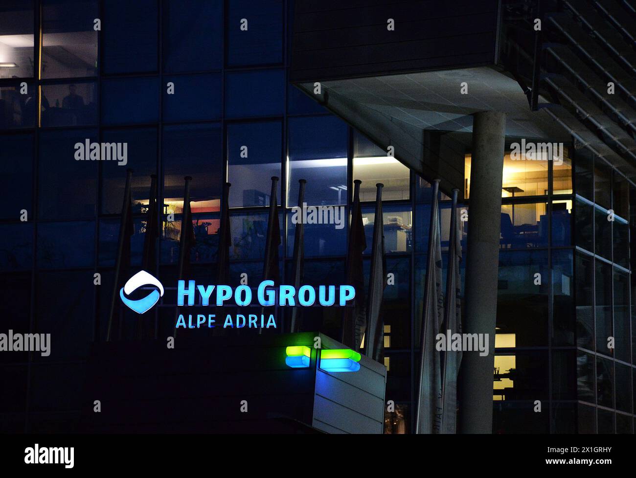 Immagini dell'edificio della banca Hypo Alpe-Adria a Klagenfurt, Carinzia, Austria, 2014/02/15. - 20140214 PD11091 - Rechteinfo: Rights Managed (RM) Foto Stock