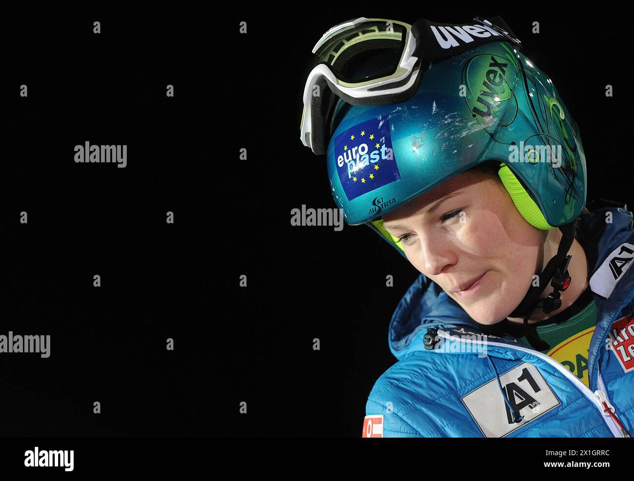 Carmen Thalmann (AUT) durante il Parallelslalom, evento a squadre della Coppa del mondo di Sci Alpino FIS a Patscherkofel, Innsbruck, Austria, il 2014/02/25. - 20140225 PD3265 - Rechteinfo: Diritti gestiti (RM) Foto Stock
