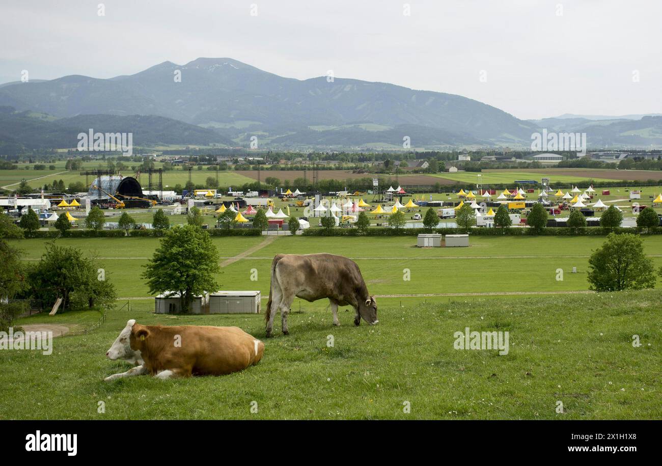 Spielberg - preparativi per il Concerto AC/DC del Rock or Bust Tour al Red Bull Ring il 12 maggio 2015. Il concerto avrà luogo il 14 maggio 2015. - 20150512 PD3365 - Rechteinfo: Rights Managed (RM) Foto Stock