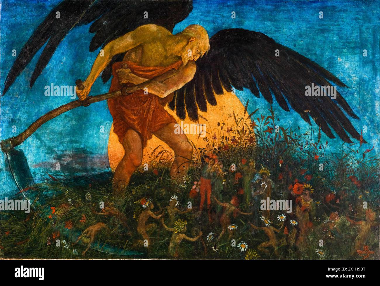 Walter Crane, Reaper morte, pittura a tempera su tela, 1900 Foto Stock