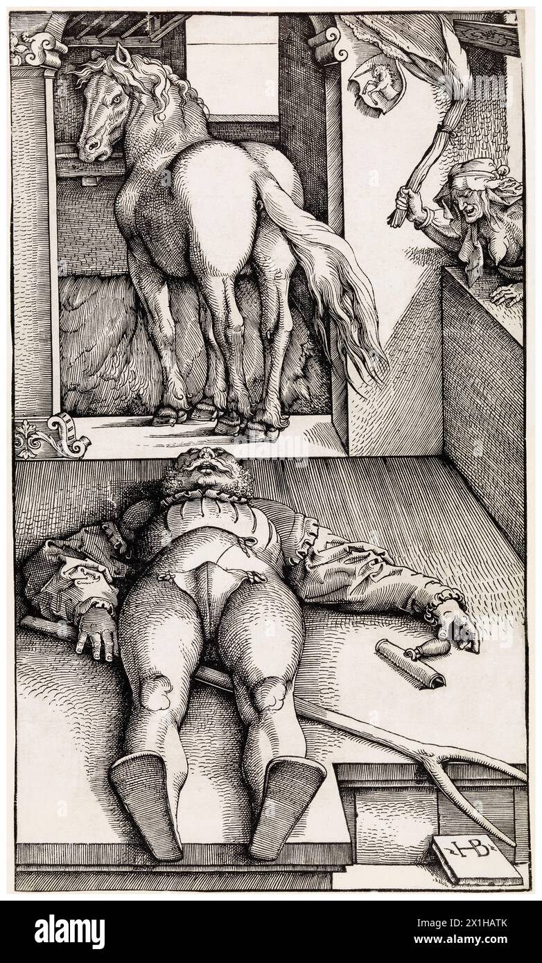Hans Baldung Grien, The Bewitched Groom, stampa su legno, circa 1534 Foto Stock