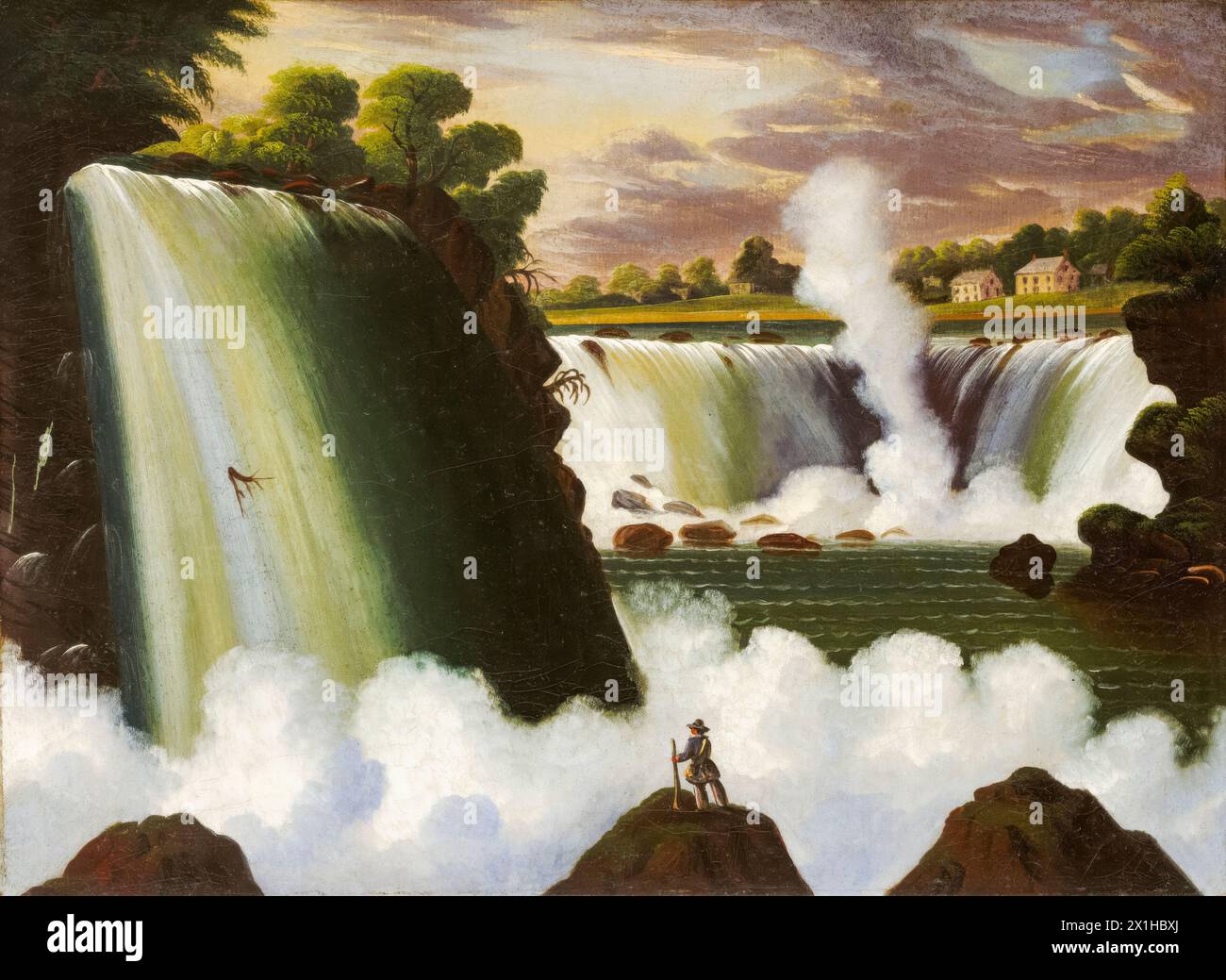 Thomas Chambers, Cascate del Niagara, pittura di paesaggio in olio su tela, 1843-1860 Foto Stock