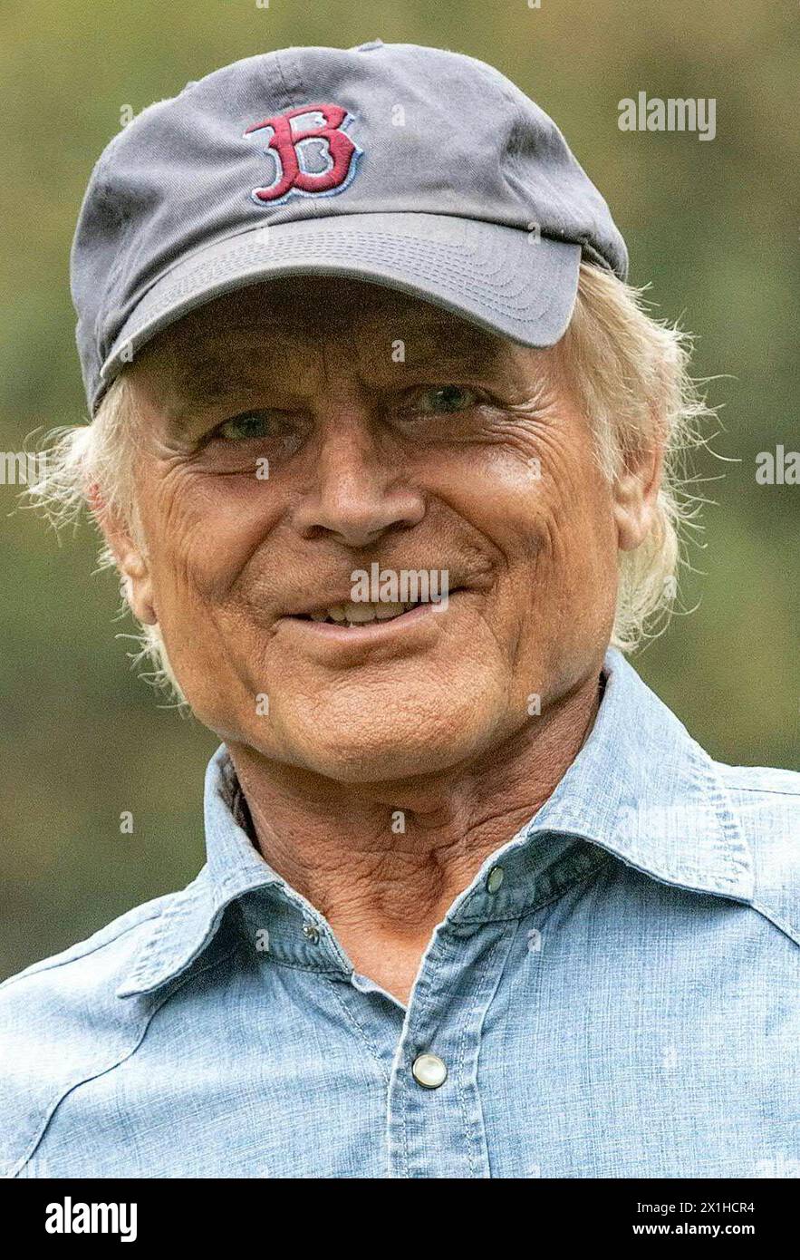 L'attore italiano Terence Hill durante l'intervista con Austria Presse Agentur a Feldkirchen an der Donau, Austria, il 7 settembre 2018. - 20180907 PD2637 - Rechteinfo: Diritti gestiti (RM) Foto Stock