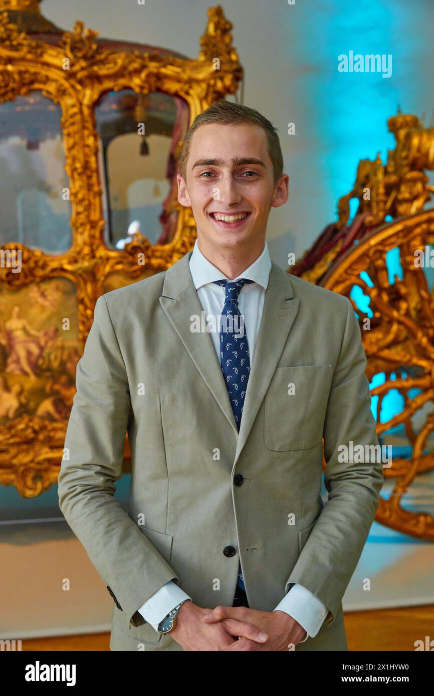 Il pilota Ferdinand Habsburg (Ferdinand Zvonimir Maria Balthus Keith Michael otto Antal Bahnam Leonhard von Habsburg) durante l'apertura della mostra "Imperial Speed" a Wagenburg a Schoenbrunn a Vienna, Austria, il 22 maggio 2018. - 20180522 PD8273 - Rechteinfo: Diritti gestiti (RM) Foto Stock