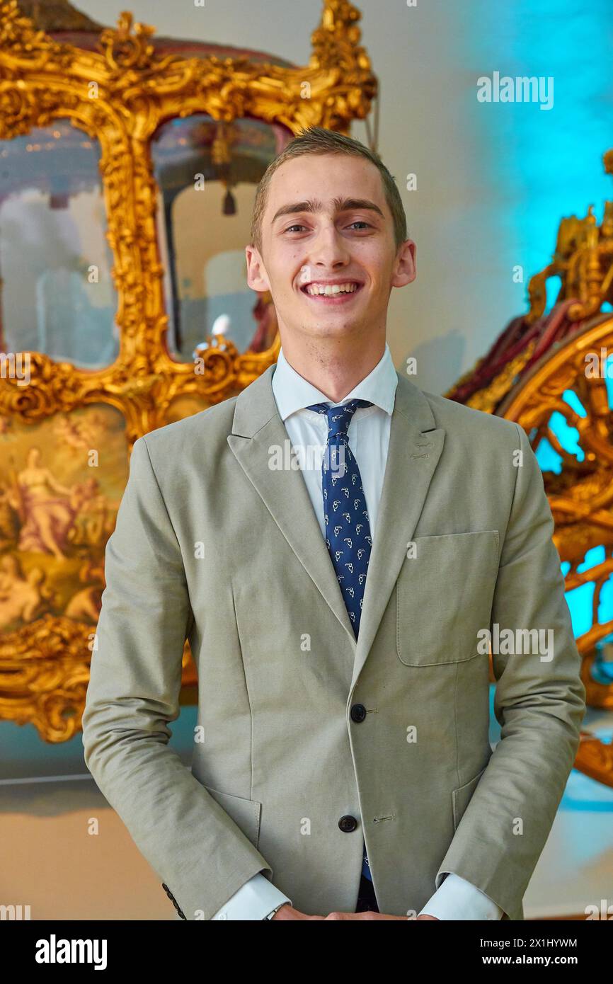 Il pilota Ferdinand Habsburg (Ferdinand Zvonimir Maria Balthus Keith Michael otto Antal Bahnam Leonhard von Habsburg) durante l'apertura della mostra "Imperial Speed" a Wagenburg a Schoenbrunn a Vienna, Austria, il 22 maggio 2018. - 20180522 PD8284 - Rechteinfo: Diritti gestiti (RM) Foto Stock