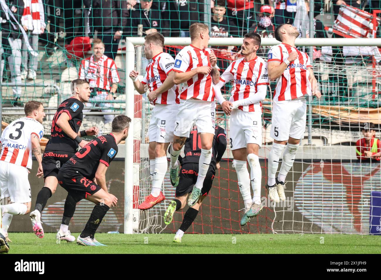 03.16.2024 Cracovia, Polonia, calcio, PKO BP Ekstraklasa 2023/2024, Cracovia - Widzew Lodz Radom op: Cracovia team Foto Stock