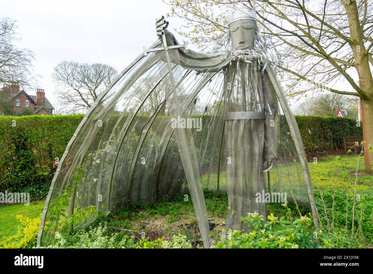 La scultura in acciaio inossidabile del «King Canute» progettata da Christine Wilcox-Baker Foto Stock