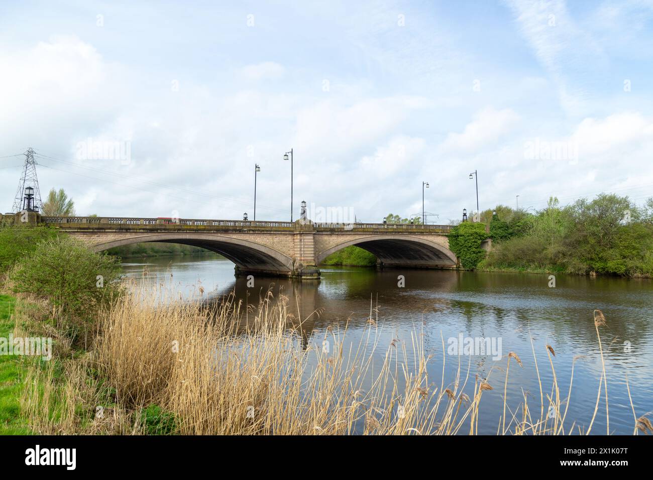 Il ponte Kingsway sul fiume Mersey, Warrington Foto Stock
