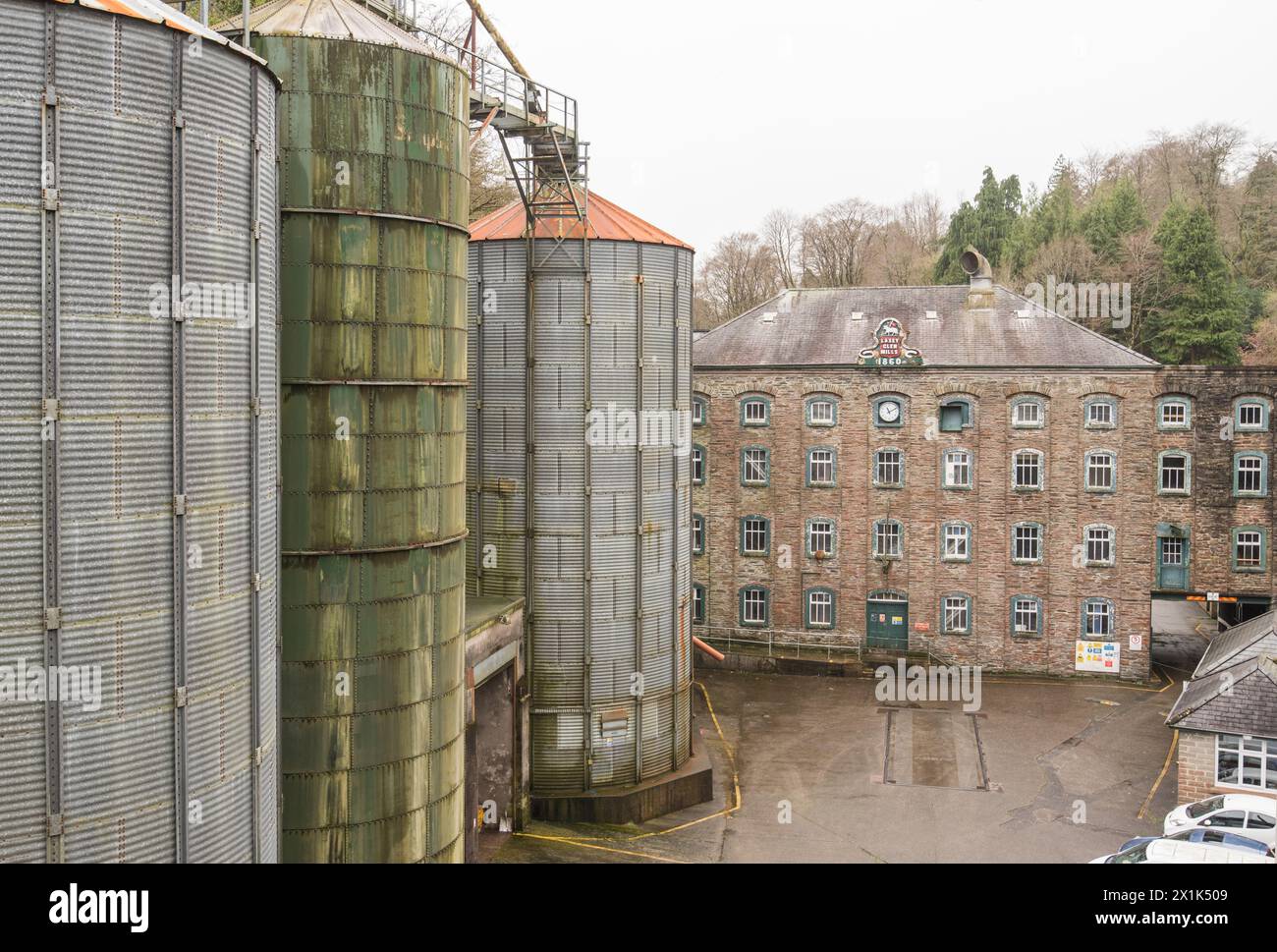 Gli agricoltori dell'Isola di Man coltivano grano per Laxey Glen Mills da molti anni.Laxey, Main Road Union Mills, Isle of Man IM4 7AU Foto Stock