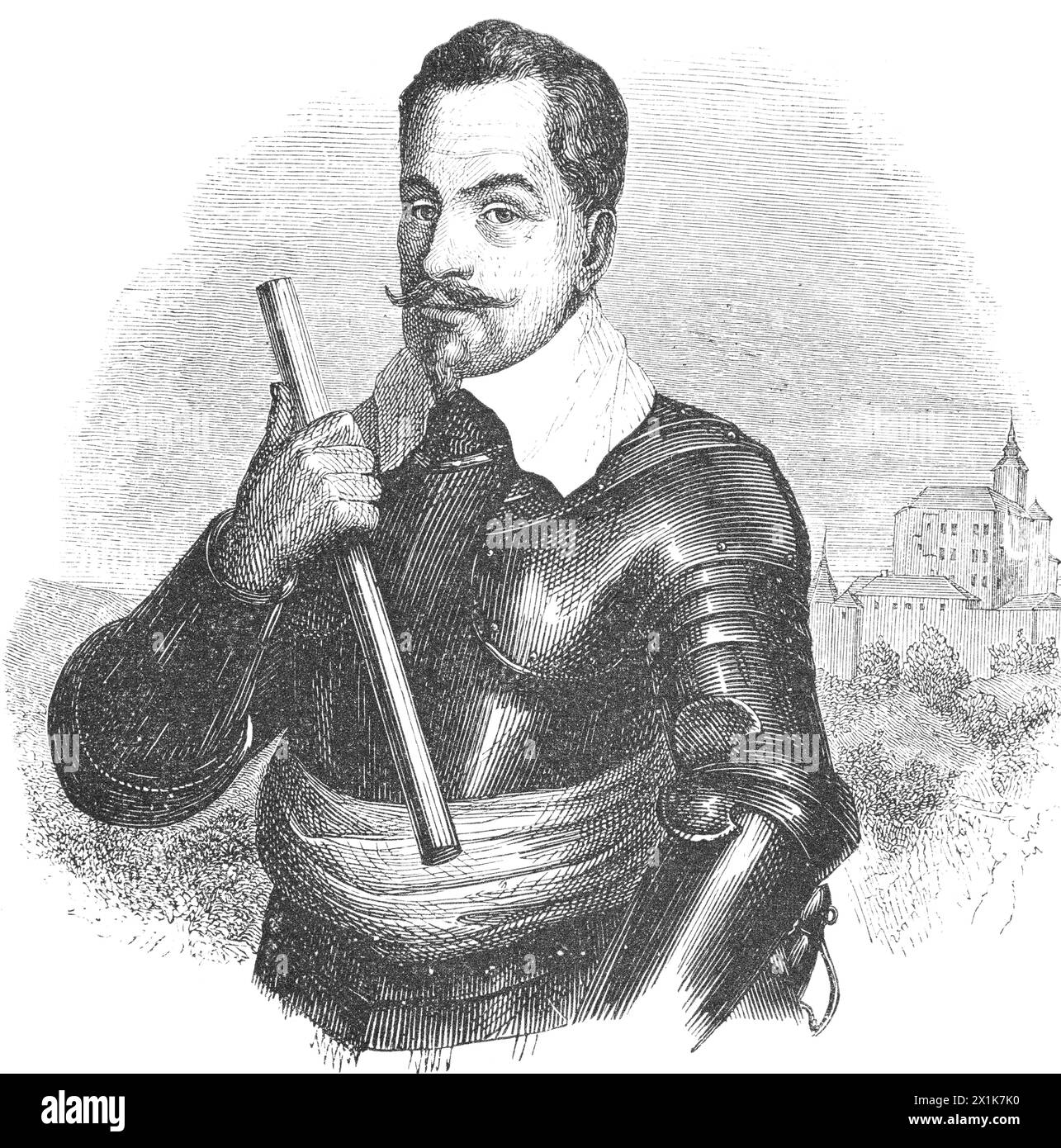 Albrecht von Wallenstein, leader militare e statista, combatté nella guerra dei trent'anni dal lato cattolico, illustrazione storica 1880 Foto Stock