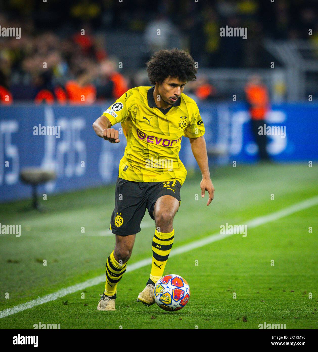 Dortmund, Germania. 16 aprile 2024. Karim Adeyemi (BVB) Borussia Dortmund - Atletico Madrid 16.04.2024 Copyright (nur für journalistische Zwecke) di Foto Stock