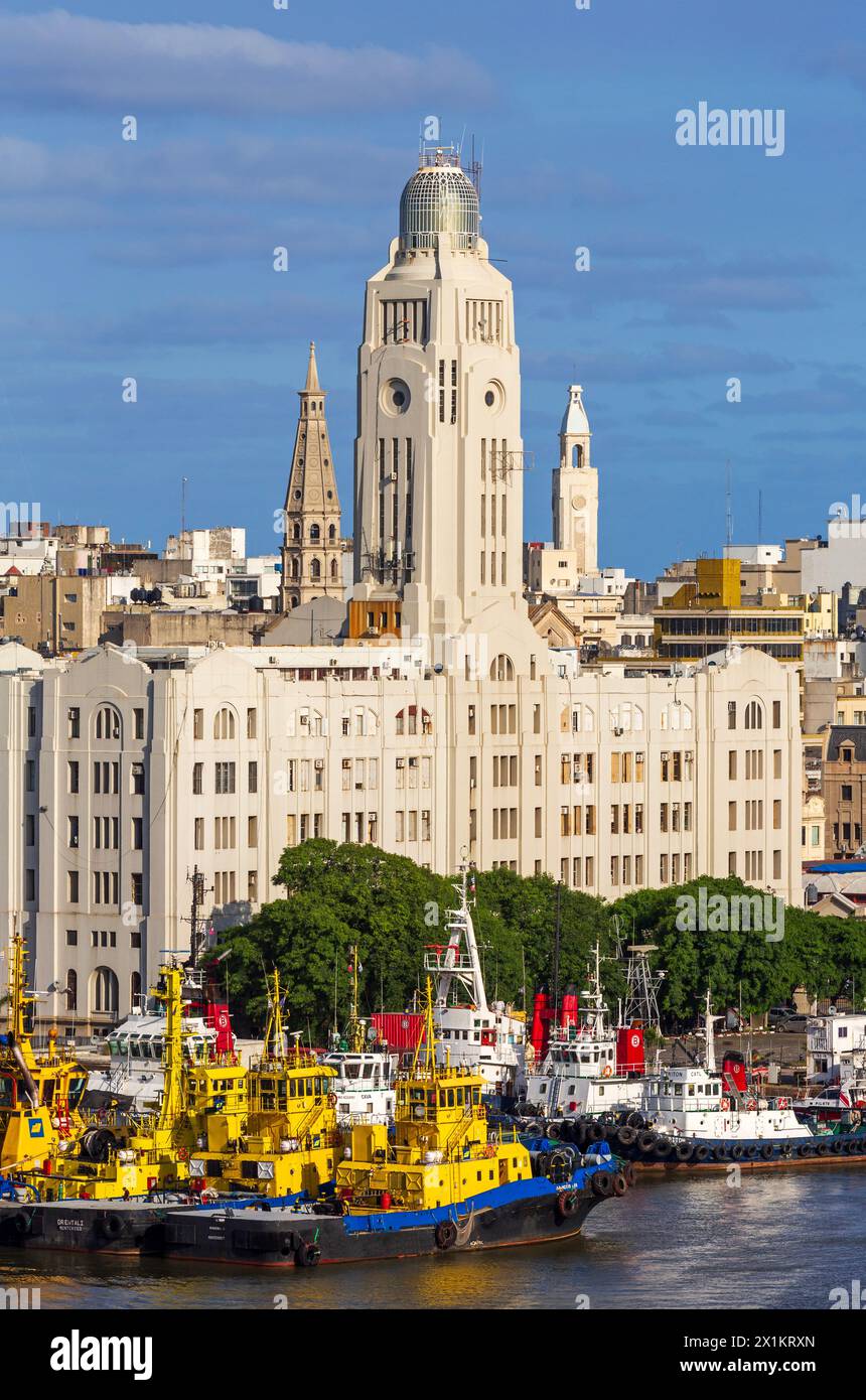 Edificio della dogana, porto di Montevideo, Uruguay, Sud America Foto Stock