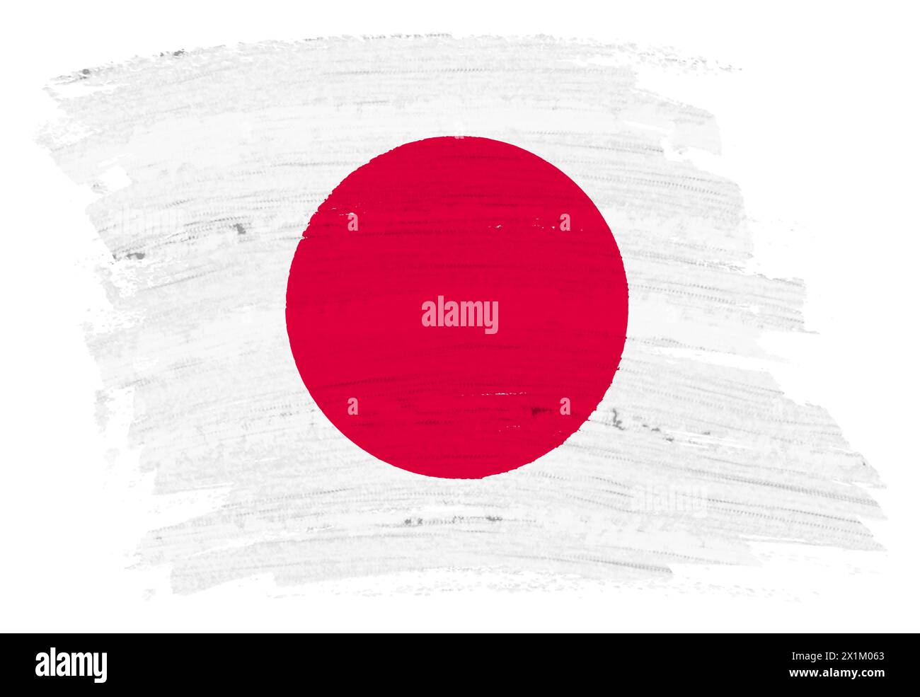 Pennellata di vernice bandiera del Giappone Foto Stock