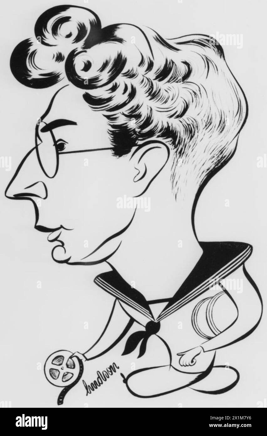 SERVIRE CONTRO I GIAPPONESI. AGOSTO 1945, IMMAGINI E CARICATURE DI UOMINI A BORDO DELLE NAVI IN CUI PRESTANO SERVIZIO IN ESTREMO ORIENTE. - Sailor Cinema Projectionist Samuel Edwards di Wilmslow, Cheshire, Foto Stock