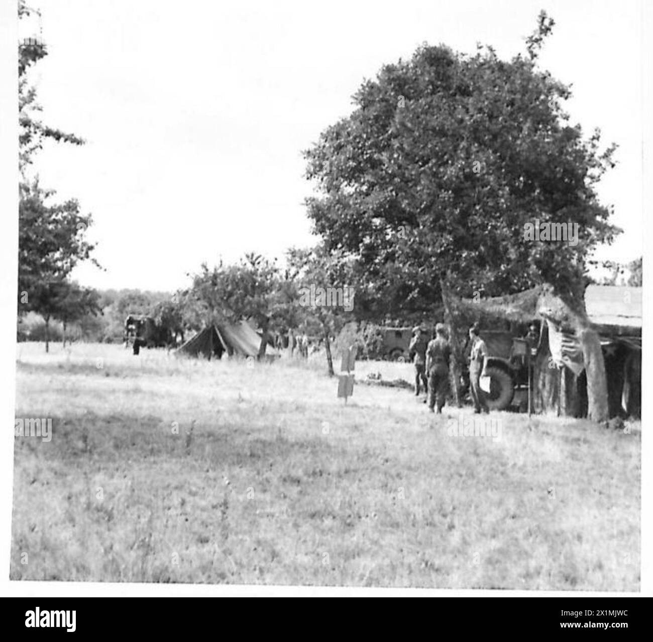 Una visione generale di una porzione di un quartier generale del corpo in Francia, gestito dall'esercito britannico, 21st Army Group. Foto Stock
