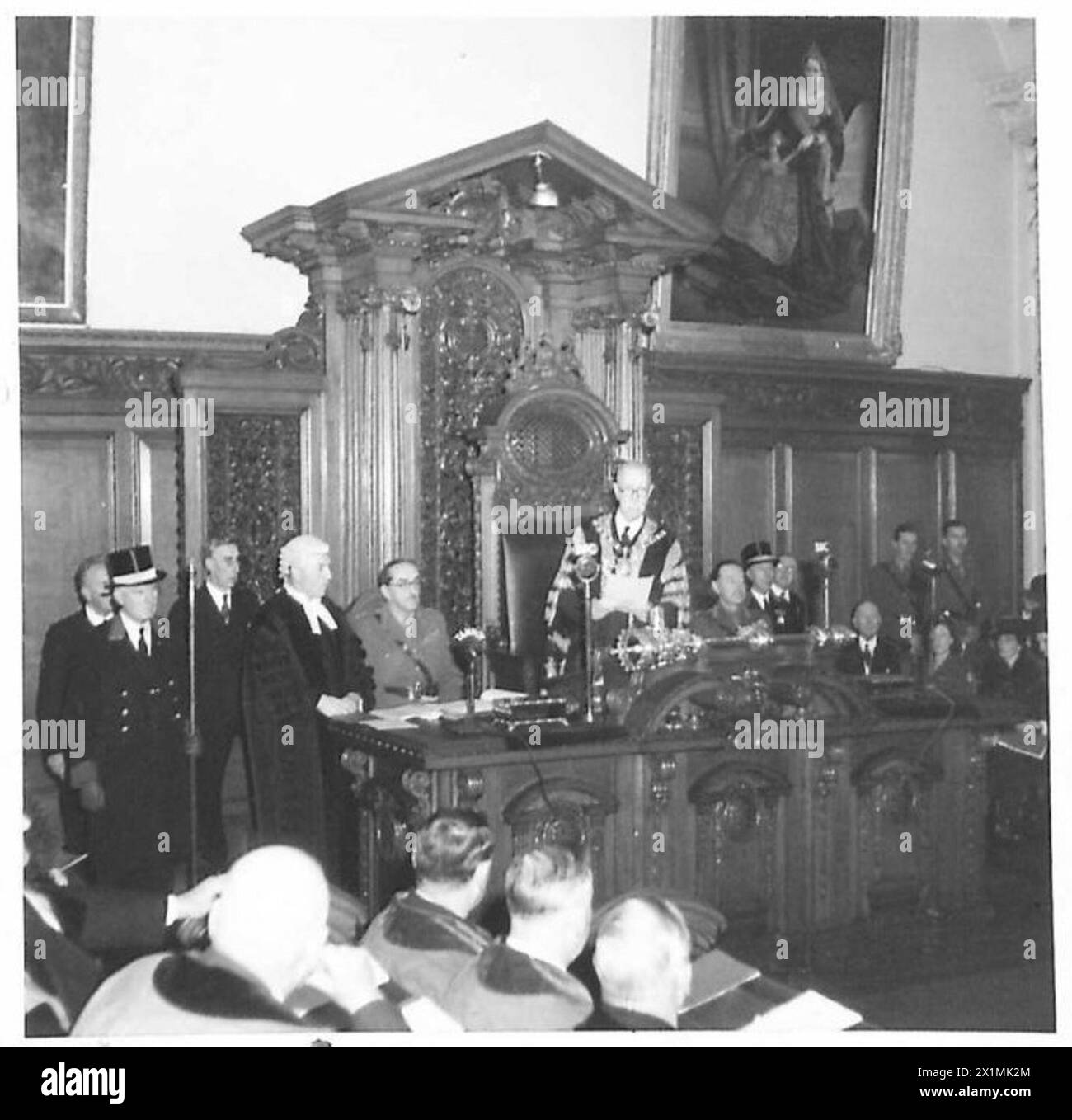 I marescialli Alexander e Brooke visitarono l'Irlanda del Nord per la presentazione della Freedom of Belfast, un onore cerimoniale che riconosceva il servizio militare. Foto Stock