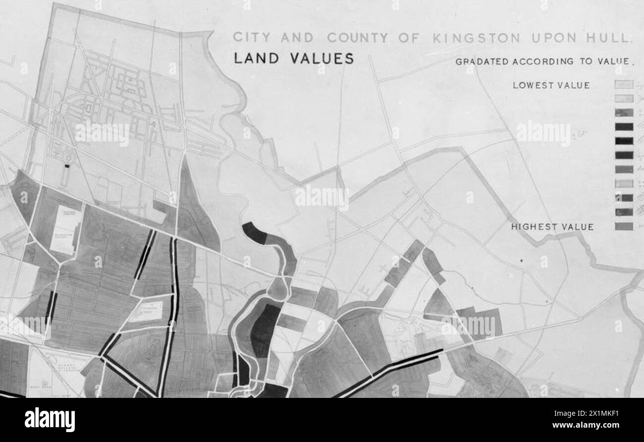 L'Hull Regional Survey confronta i valori fondiari nella città di Hull come parte della pianificazione e ricostruzione post-bellica in Gran Bretagna. Foto Stock