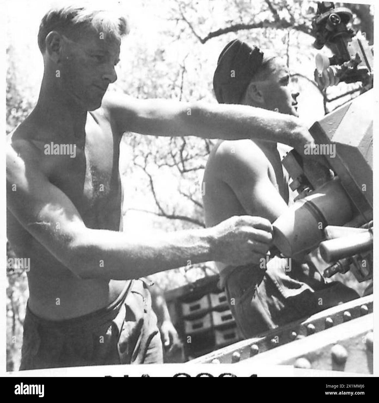 Batteria sito di 288 Battery, 124 Field Regiment, Royal Artillery, preparazione e distribuzione di compo razioni al personale dell'esercito britannico. Foto Stock