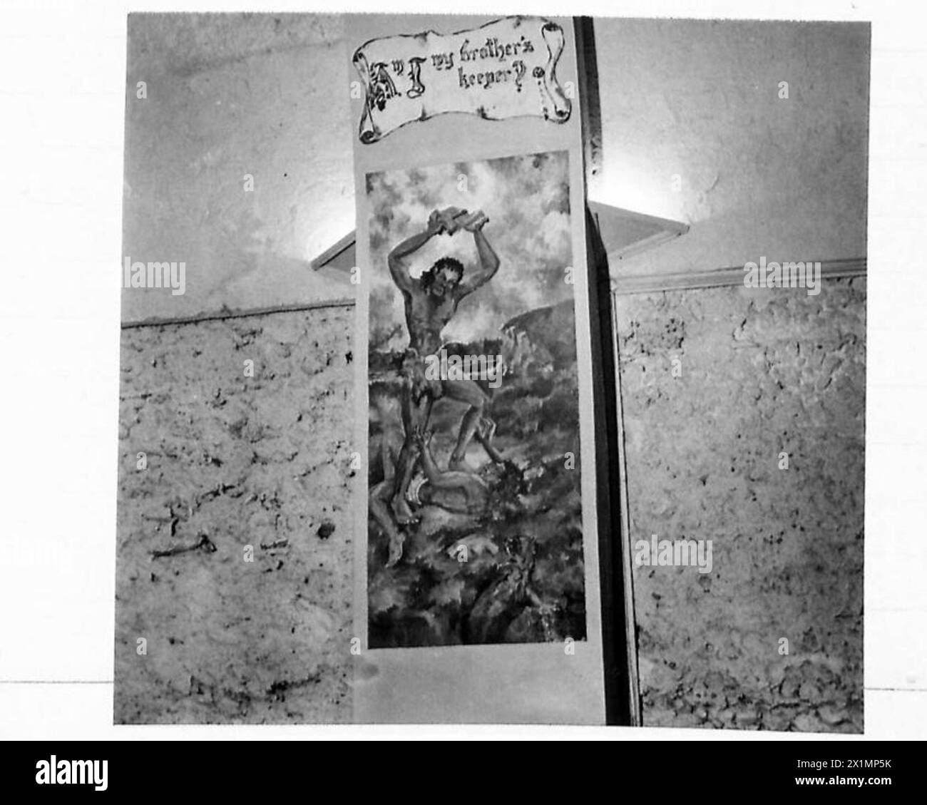 Una chiesa di Salerno è dedicata alla memoria dei soldati caduti, con dipinti ispirati all'Antico Testamento che raffigurano il martirio paleocristiano. Foto Stock